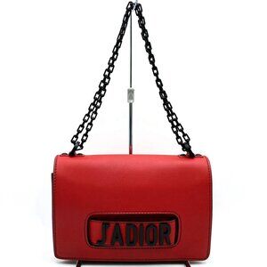 DIOR Red Leather Shoulder Bag